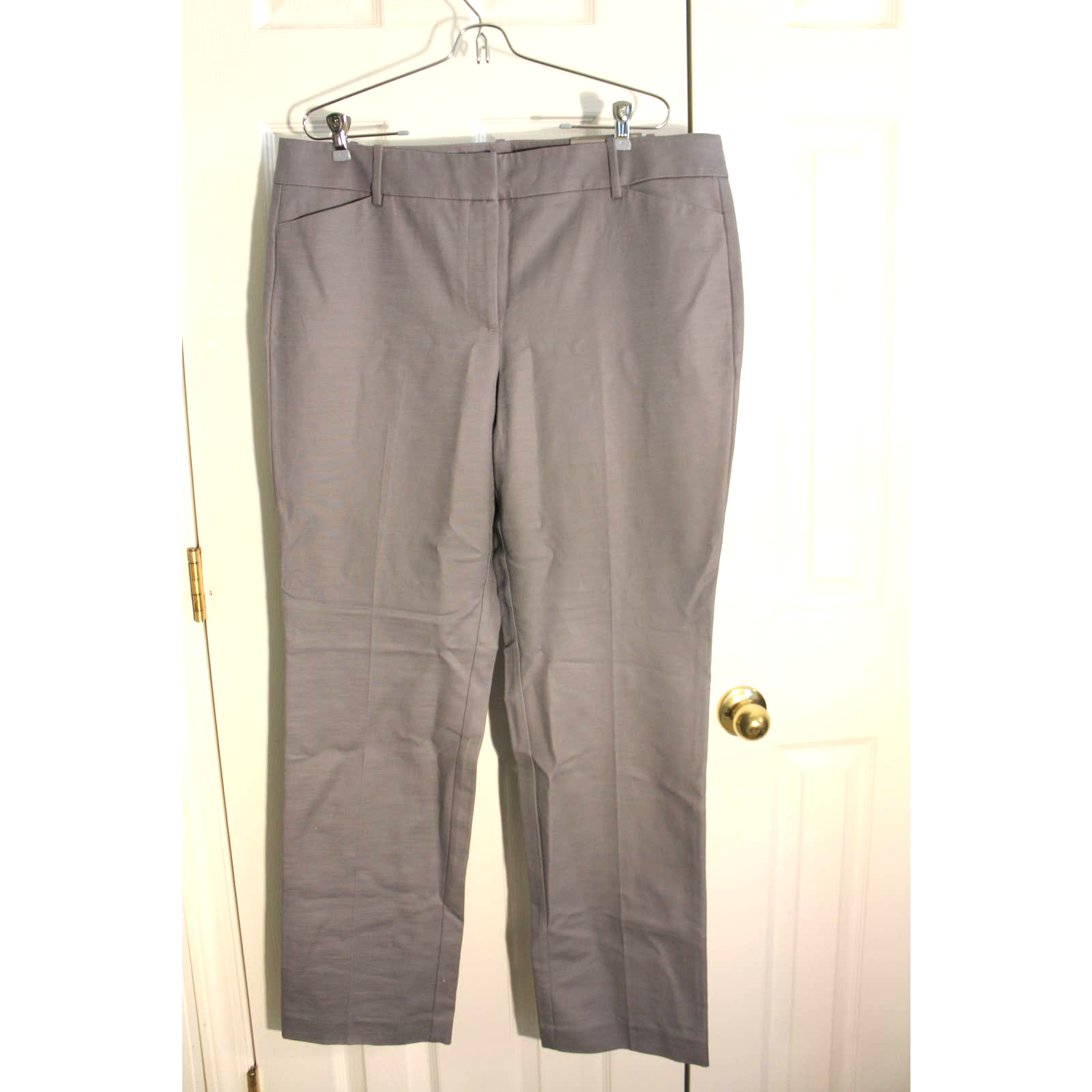 Ann Taylor Signature Straight Leg Gray Trousers Size 14 Nwt